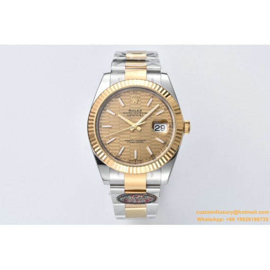 Datejust 126333 41mm Oys YG/SS Gold Texetured Dial Clean VR3235