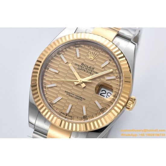 Datejust 126333 41mm Oys YG/SS Gold Texetured Dial Clean VR3235