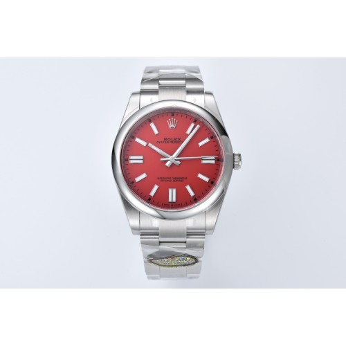 Oyster Perpetual 124300 41mm SS/SS Red/Stk Clean VR3230