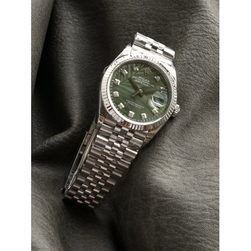 Datejust 126234 36mm Jub SS/SS Palm Motif Green/Dia VSF VS3235