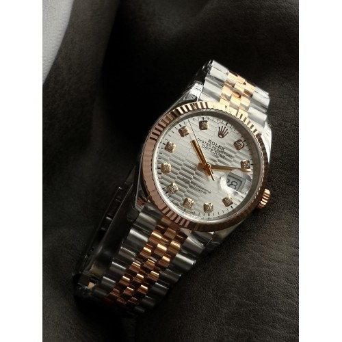 Datejust 126231 36mm Jub RG/SS Textured Silver/Dia VSF VS3235