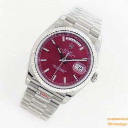 DayDate 128236 36mm SS/SS Ice Red/Dia EWF A2836(Gain Weight)