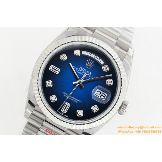 DayDate 36mm Flt Pres SS/SS Blue Diam EWF A3255 Mod