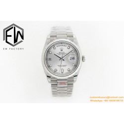 DayDate 36mm Flt Pres SS/SS Silv Wht Diam EWF A3255
