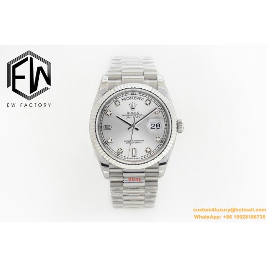 DayDate 36mm Flt Pres SS/SS Silv Wht Diam EWF A3255