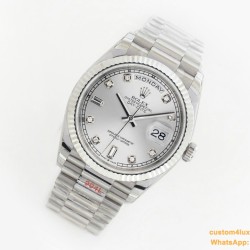 DayDate 36mm Flt Pres SS/SS Silv Wht Diam EWF A3255