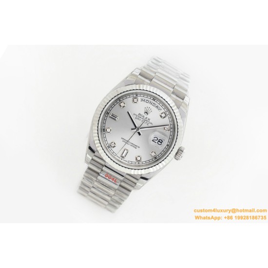 DayDate 36mm Flt Pres SS/SS Silv Wht Diam EWF A3255