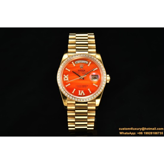 DayDate 36mm YG/YG Pres Dia Orange Gradient Dial CSF A2836
