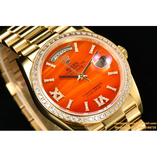 DayDate 36mm YG/YG Pres Dia Orange Gradient Dial CSF A2836