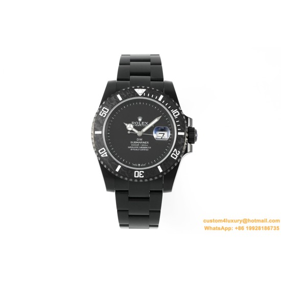 Submariner DIW 40mm 904L DLC/DLC Black Dial DIWF VS3135