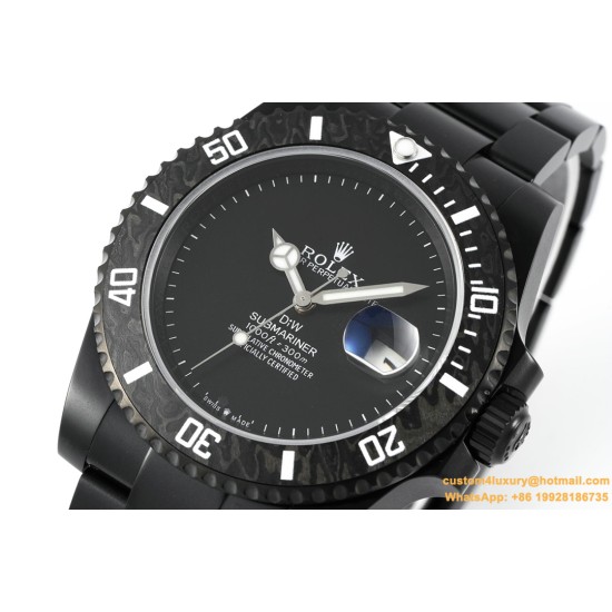 Submariner DIW 40mm 904L DLC/DLC Black Dial DIWF VS3135