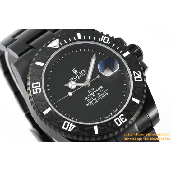 Submariner DIW 40mm 904L DLC/DLC Black Dial DIWF VS3135