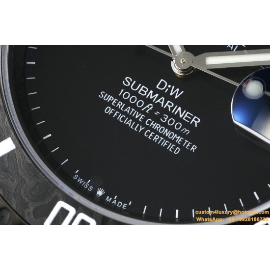 Submariner DIW 40mm 904L DLC/DLC Black Dial DIWF VS3135