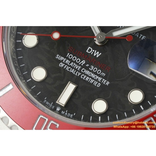 Submariner DIW 40mm Red SS/SS Carbon Dial DIWF(VSF) VS3135