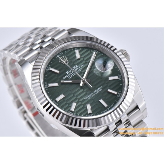 Datejust 126334 41mm Oys SS/SS Grey Textured/Stk Clean SH3235