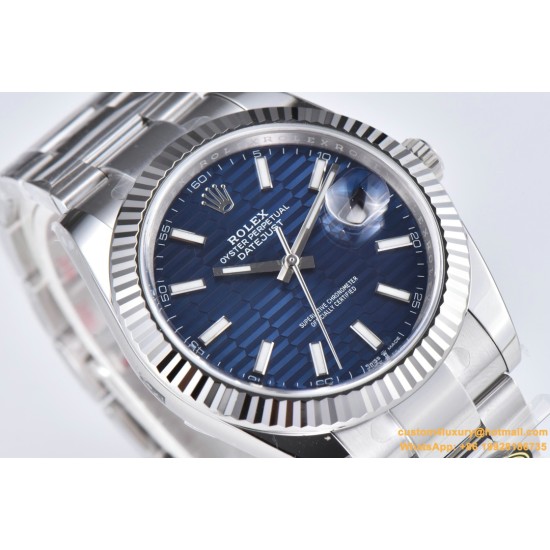 Datejust 126334 41mm Oys SS/SS Blue Texetured Dial Clean SH3235