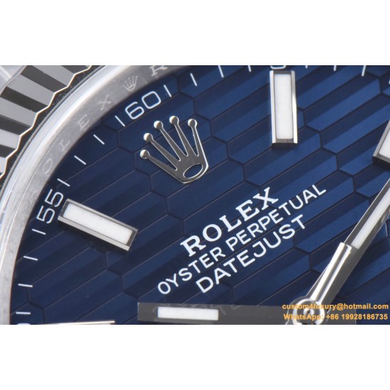 Datejust 126334 41mm Oys SS/SS Blue Texetured Dial Clean SH3235
