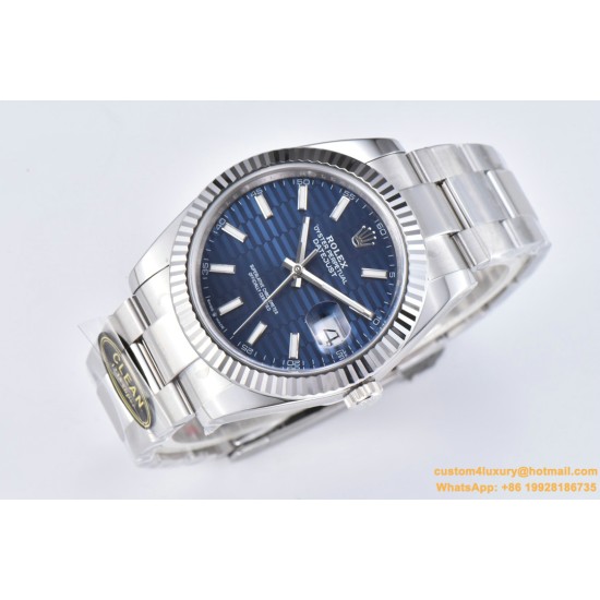 Datejust 126334 41mm Oys SS/SS Blue Texetured Dial Clean SH3235