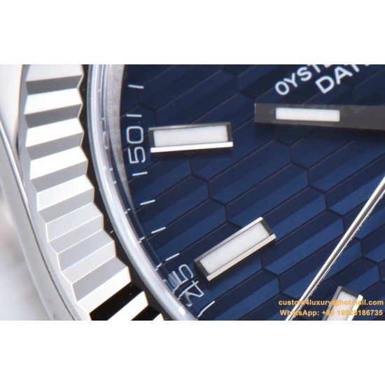 Datejust 126334 41mm Oys SS/SS Blue Texetured Dial Clean SH3235