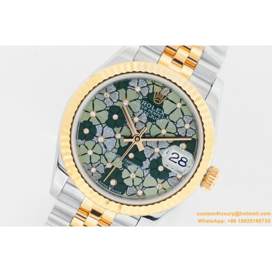 Datejust 31mm YG/SS Jubilee Green Flower EWF(JDF) A2824
