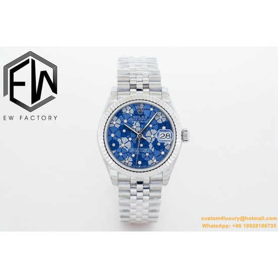 Datejust ladies 31mm SS/SS Flt Pres Blue EWF(JDF) A2824