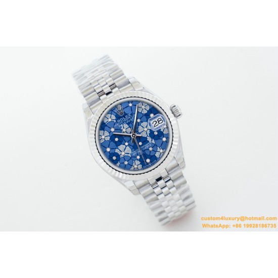 Datejust ladies 31mm SS/SS Flt Pres Blue EWF(JDF) A2824