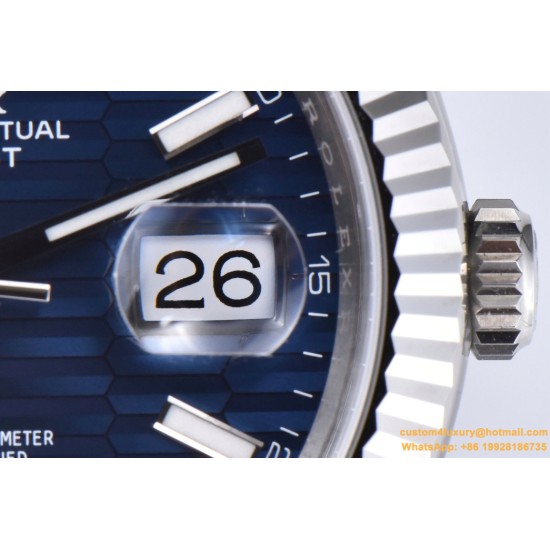 Datejust 126334 41mm Oys SS/SS Blue Texetured Dial Clean SH3235