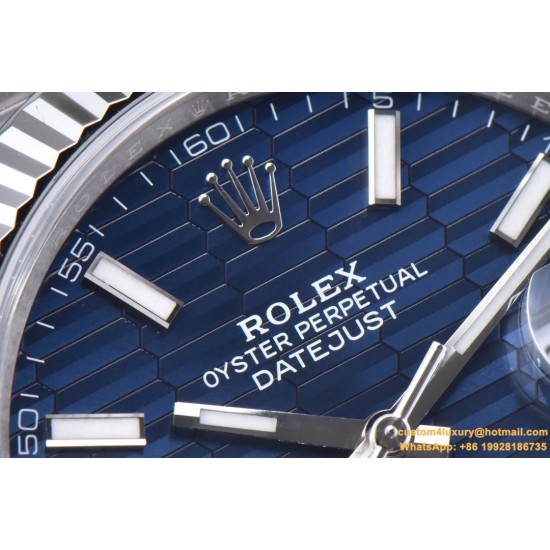 Datejust 126334 41mm Oys SS/SS Blue Texetured Dial Clean SH3235