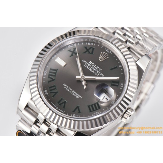 Datejust 126334 41mm Wimbledon Jub SS/SS Gray Dial Clean VR3235
