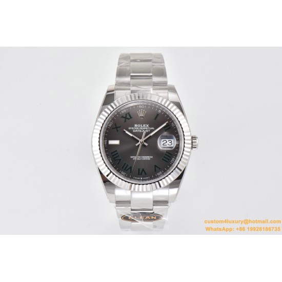 Datejust 126334 41mm Wimbledon Oys SS/SS Gray Dial Clean VR3235