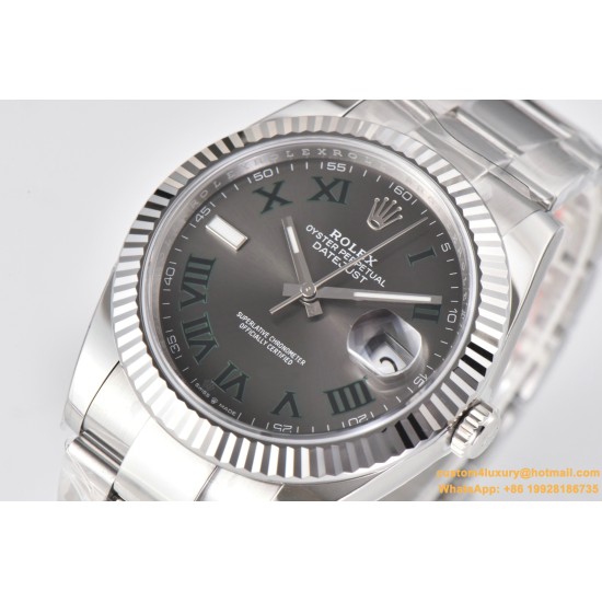 Datejust 126334 41mm Wimbledon Oys SS/SS Gray Dial Clean VR3235