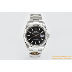 Datejust 126334 41mm Oyster 904L SS/SS Black/Stk Clean VR3235