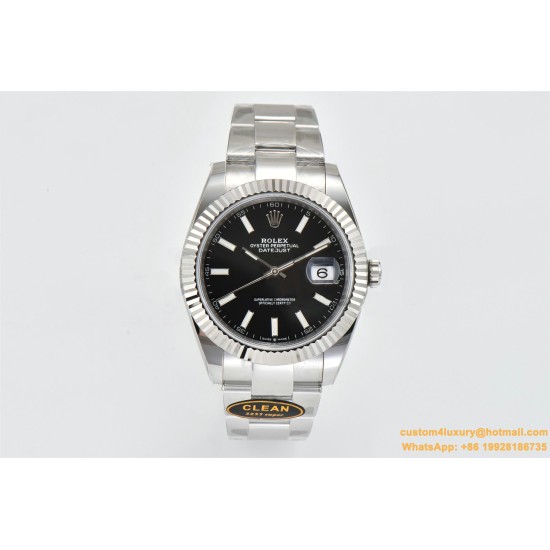 Datejust 126334 41mm Oyster 904L SS/SS Black/Stk Clean VR3235