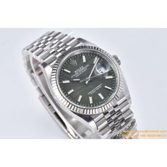 Datejust 126234 36mm Jub SS/SS Palm Motif Green/Stk CLEAN(VSF) VS3235