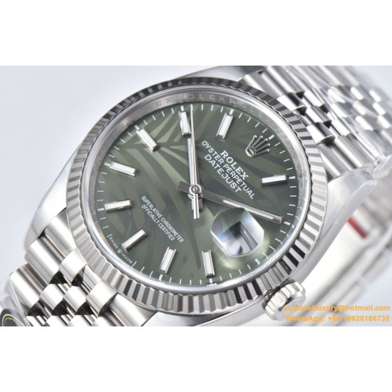 Datejust 126234 36mm Jub SS/SS Palm Motif Green/Stk CLEAN(VSF) VS3235