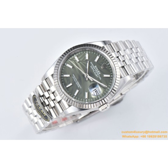 Datejust 126234 36mm Jub SS/SS Palm Motif Green/Stk CLEAN(VSF) VS3235