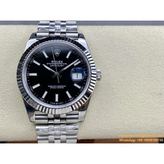 Datejust 126334 41mm Jub Flt 904L SS/SS Black/Stk VSF VS3235