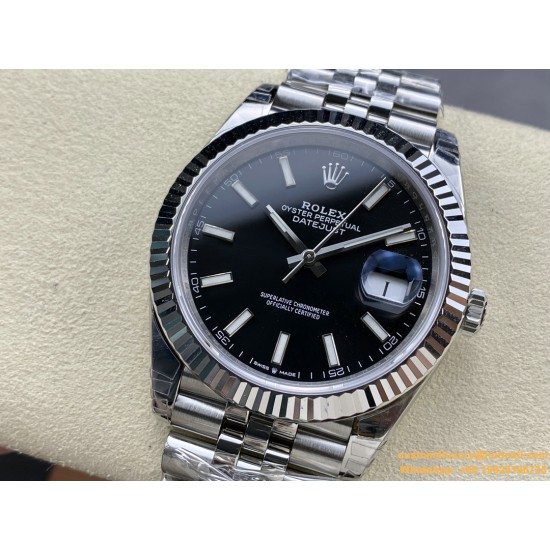 Datejust 126334 41mm Jub Flt 904L SS/SS Black/Stk VSF VS3235