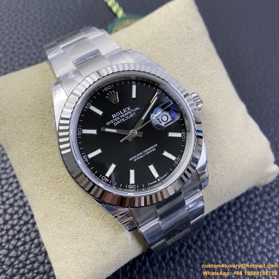 Datejust 126334 41mm Oyster Flt 904L SS/SS Black/Stk VSF VS3235