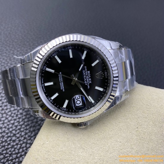 Datejust 126334 41mm Oyster Flt 904L SS/SS Black/Stk VSF VS3235