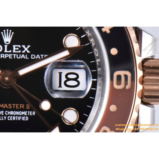 GMT II 126711 CHNR Rootbeer Oys 40mm SS/RG Blk CLEAN DD3285 Super Clone