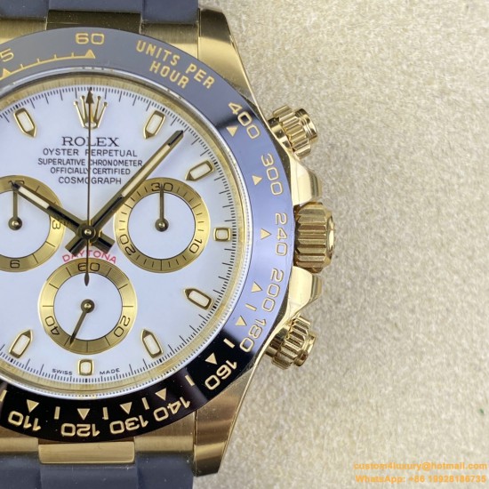Daytona 116518 40mm YG/RU White/Stk Clean DD4130