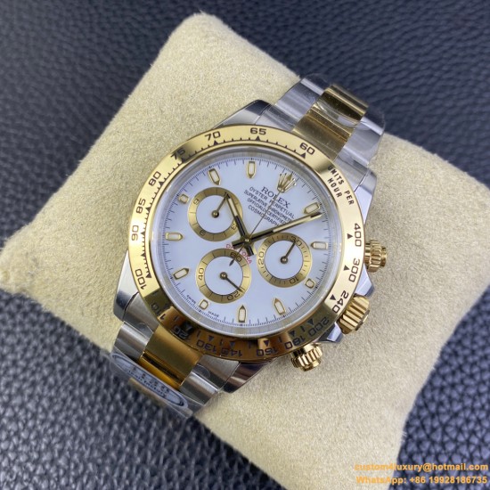 Daytona 126503 40mm YG/SS White/Stk Clean DD4131 Super Clone