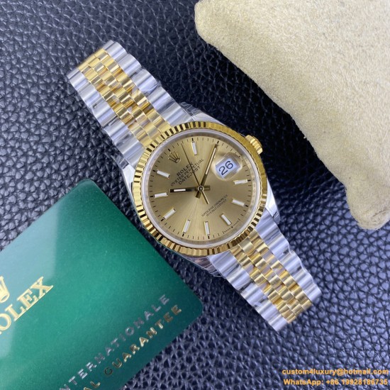 Datejust 126233 36mm Jub YG/SS Gold/Stk VSF VS3235