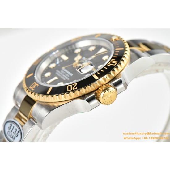 Submariner 116613LN 904L YG/SS Black Dial CLEAN DD3135