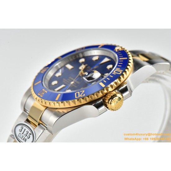 Submariner 116613LB Bluesy 40mm 904L YG/SS Blue Dial Clean DD3135