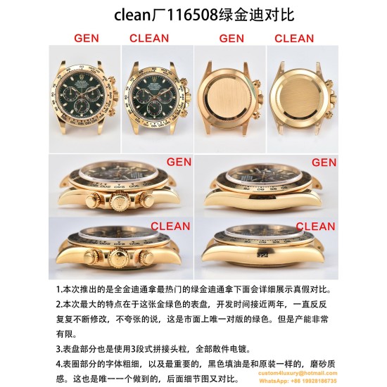 Daytona 116508 40MM YG/YG Green/Stk Clean DD4130