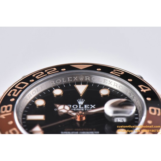 GMT II 126711 CHNR Rootbeer Oys 40mm SS/RG Blk CLEAN DD3285 Super Clone