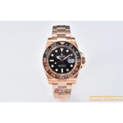 GMT II 126715 Rootbeer Oys 40mm RG/RG Black Dial Clean DD3285 Super Clone