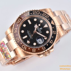 GMT II 126715 Rootbeer Oys 40mm RG/RG Black Dial Clean DD3285 Super Clone
